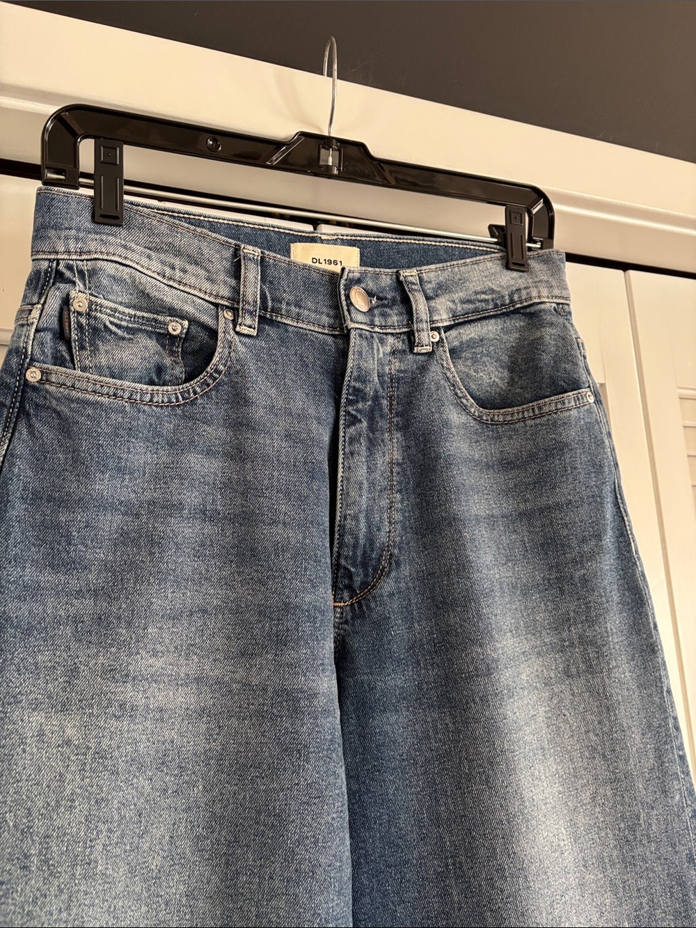 DL1961 Hepburn Wide Leg 27” Jeans Women’s High Rise Blue Denim Ankle Size 27 - Picture 3 of 11